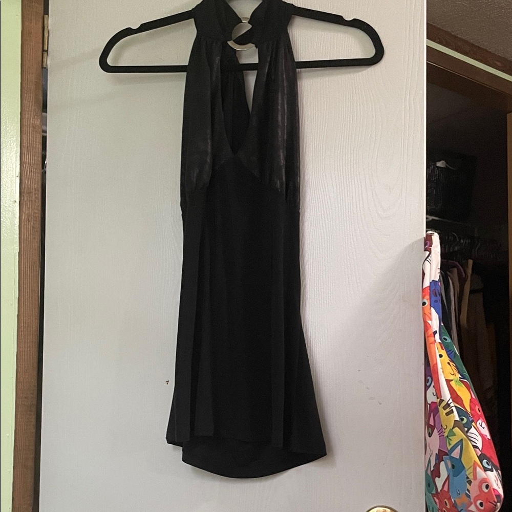Black Halter Neck Top